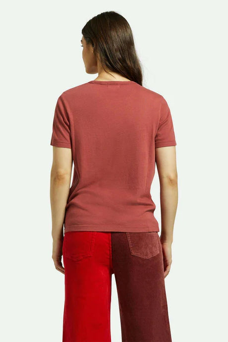 Brixton Carefree Organic Garment Dyed Perfect Pocket T-Shirt - Cowhide