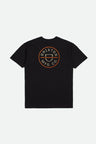 Brixton Crest II S/S Standard Tee -  Black/Persimmon Orange/Sand