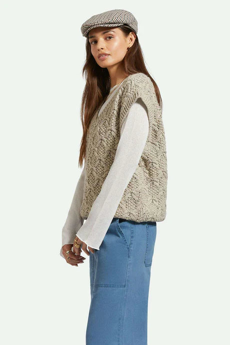 Brixton Lafayette Oversized Sweater Vest - Marled Beige