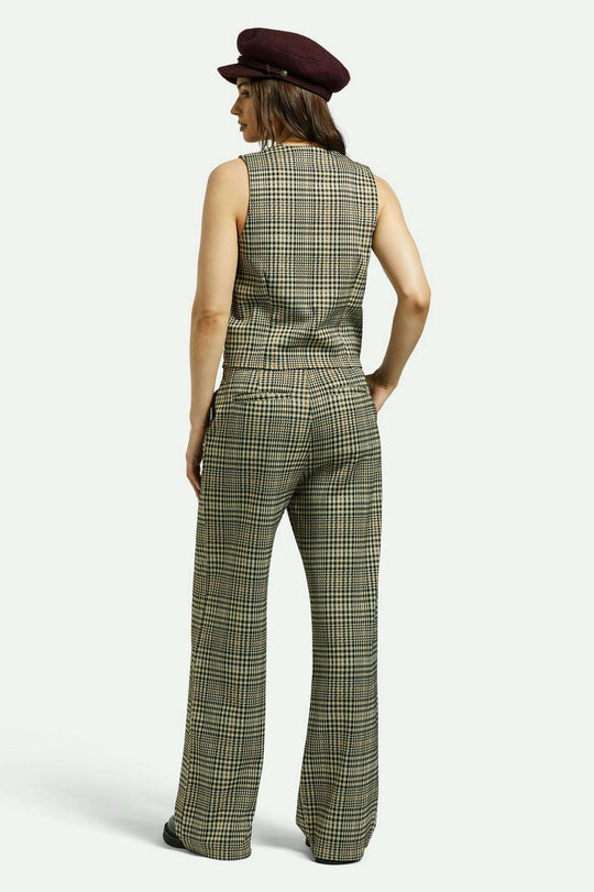 Brixton Menswear Plaid Leisure Trouser - Winter White Black Plaid