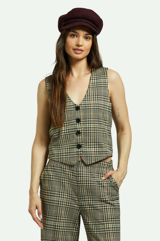 Brixton Menswear Plaid Leisure Vest - Winter Black Plaid