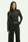 Brixton Novelty Ribbed Turtleneck L/S - Washed Black