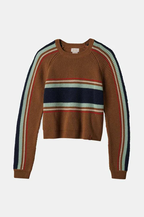 Brixton Racing Stripe Crew Sweater - Washed Copper