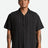 Brixton Bunker Seersucker S/S Camp Collar Woven Shirt - Black Charcoal