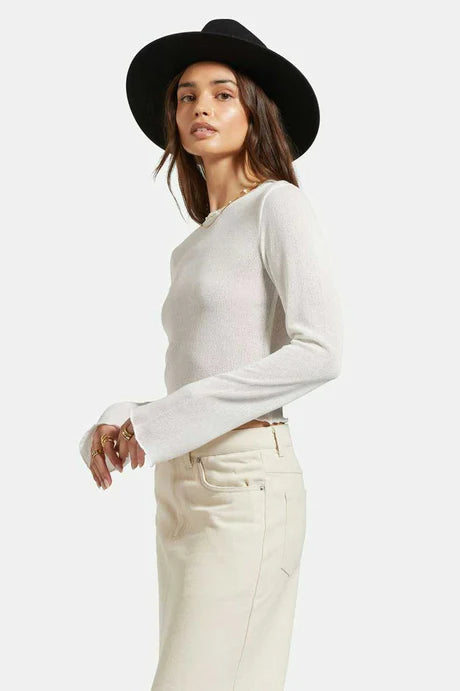 Brixton Sheer L/S Knit Top - Off White
