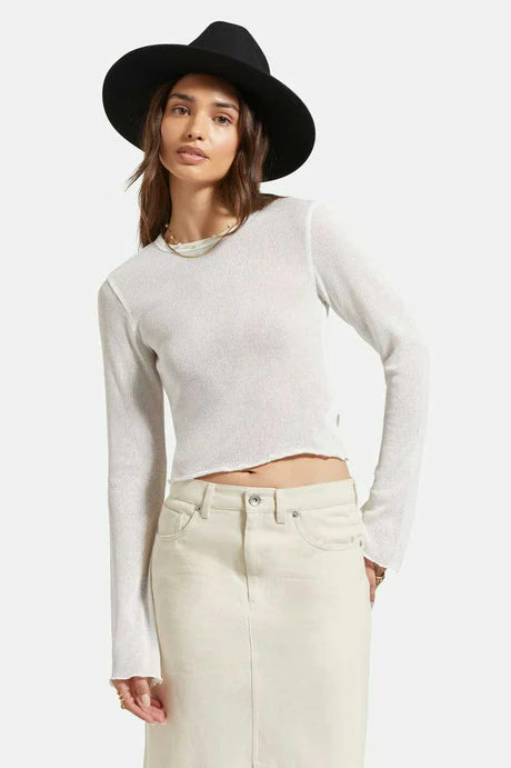 Brixton Sheer L/S Knit Top - Off White
