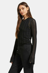 Brixton Sheer L/S Knit Top - Black