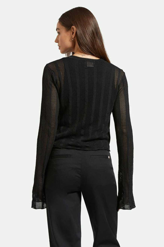 Brixton Sheer L/S Knit Top - Black