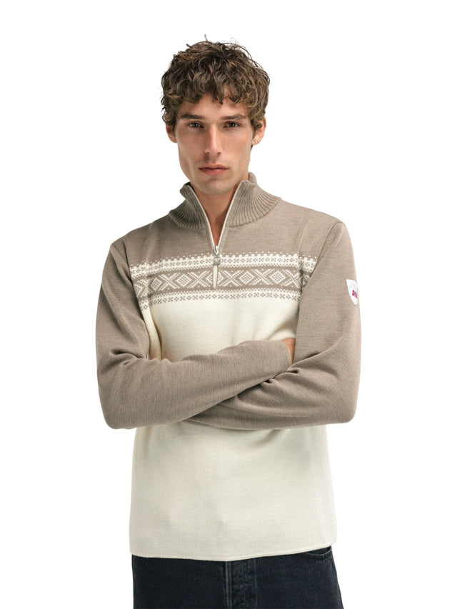 Dale Of Norway Dalestolen Men's Merino Wool Sweater - Mountainstone Offwhite