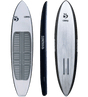 Sunova Casey Coaster Light foil board shown top, side, and bottom in black and white