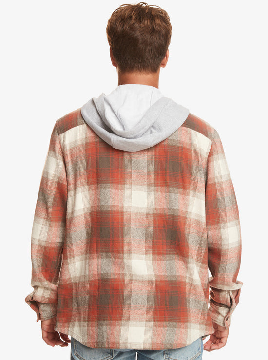 Quiksilver Kinloss Long Sleeve Hooded Shirt - Baked Clay Kinloss