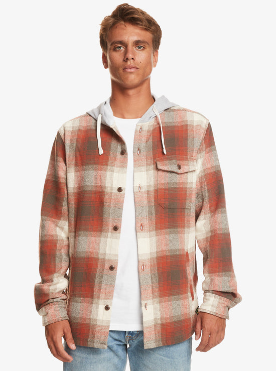 Quiksilver Kinloss Long Sleeve Hooded Shirt - Baked Clay Kinloss
