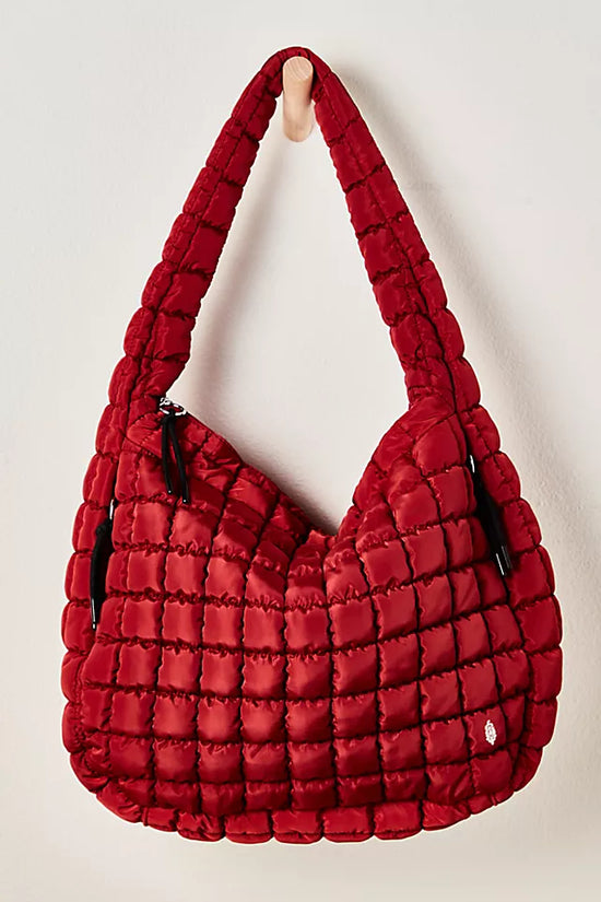 Free People FP Quilted Carryall - Sour Cherry