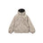 Volcom women's hooded zip-up jacket with elastic cuffs, curved seam detailing, and small logo patch