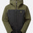 Men's hooded GTX waterproof ski jacket with two-tone colorblock design and front zip