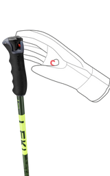 Leki Detect S Ski Poles - Olive Green / Neon Yellow