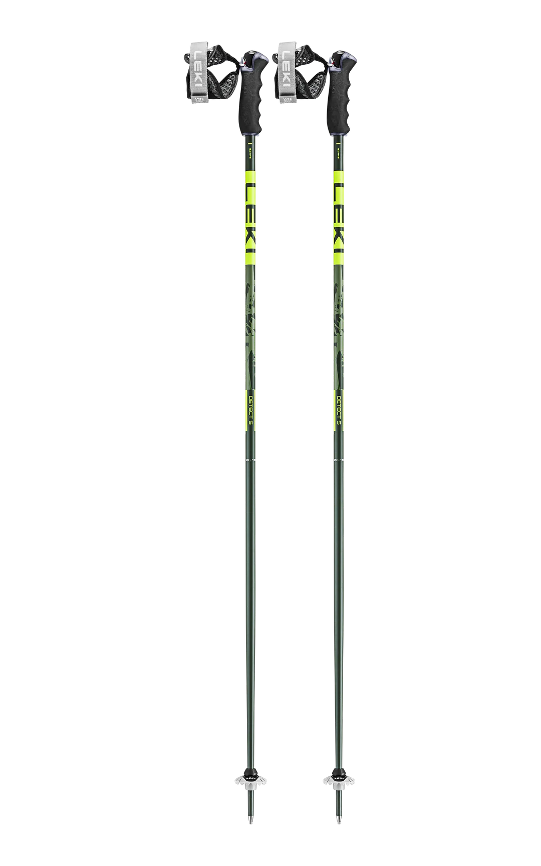 Leki Detect S Ski Poles - Olive Green / Neon Yellow