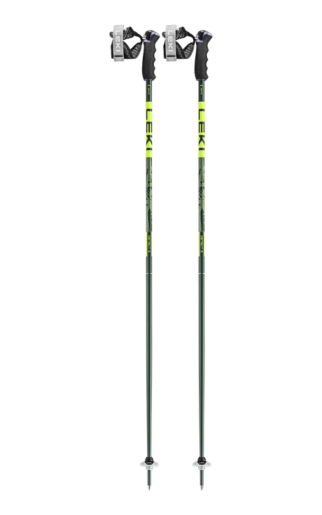 Leki Detect S Ski Poles - Olive Green / Neon Yellow