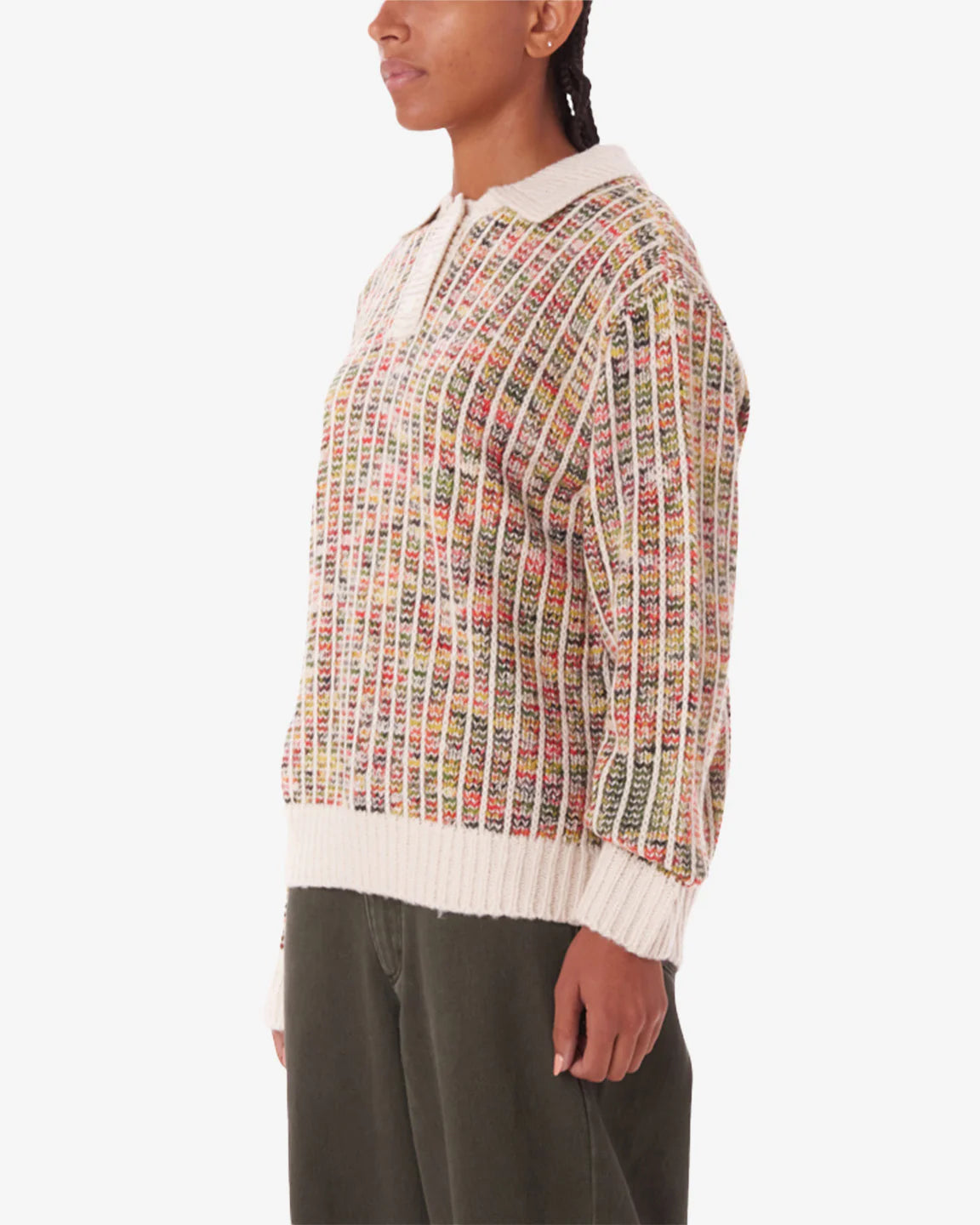 Obey Delphine Polo Sweater - Bright Multi