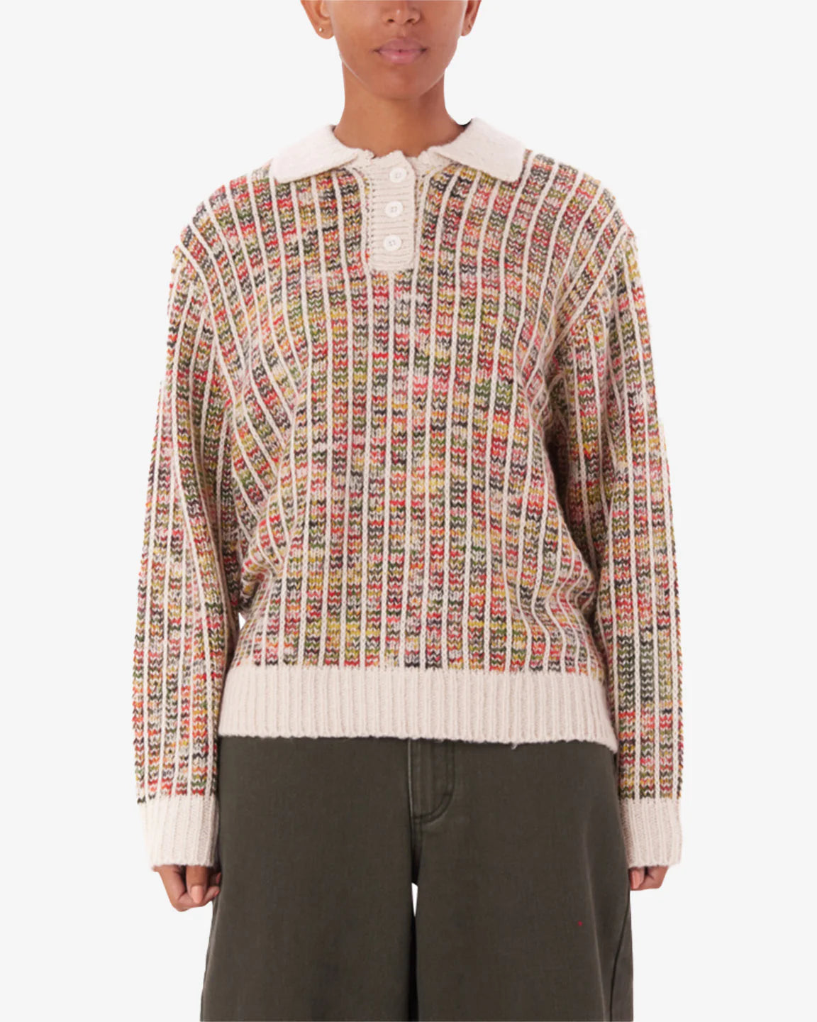 Obey Delphine Polo Sweater - Bright Multi