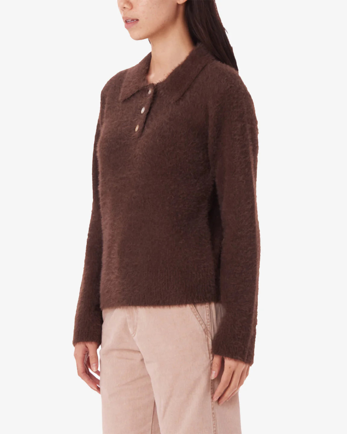 Obey Esme Polo Sweater - Chocolate