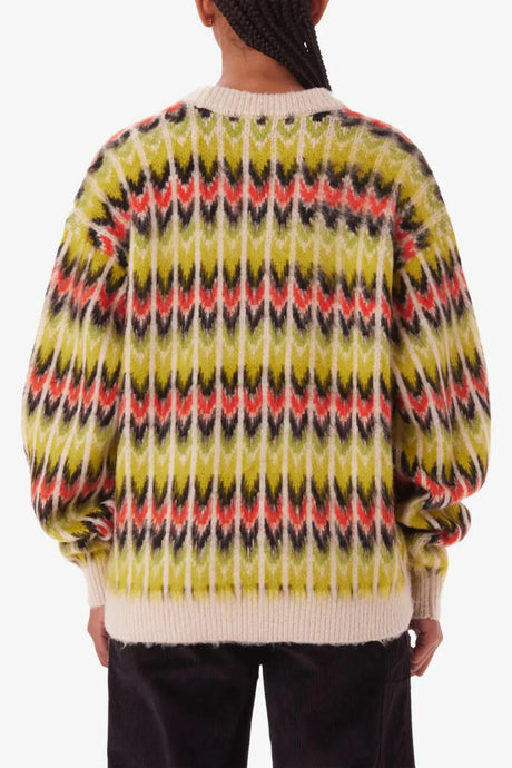 Obey Granny Cardigan - Lime Multi