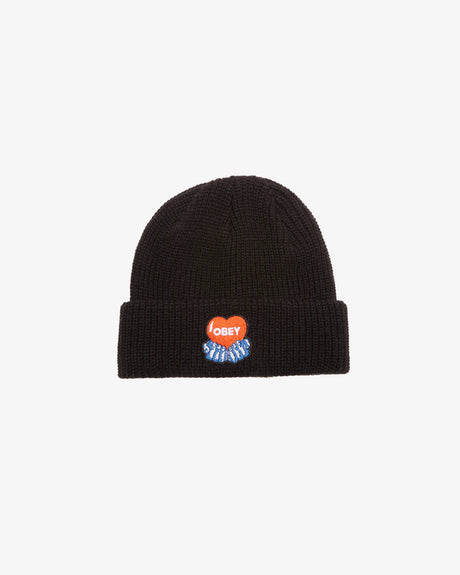 Obey Heart Beanie - Black