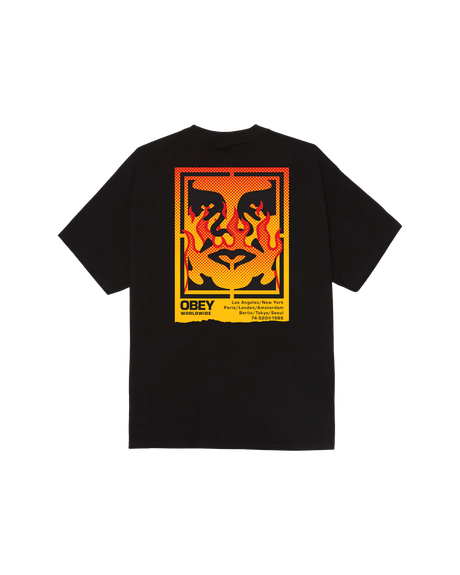 Obey Icon Stencil Flame Classic Tee - Black