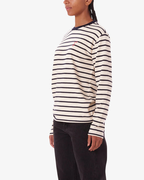 Obey Ramona Stripe LS Stripe Shirt - White Asparagus Multi