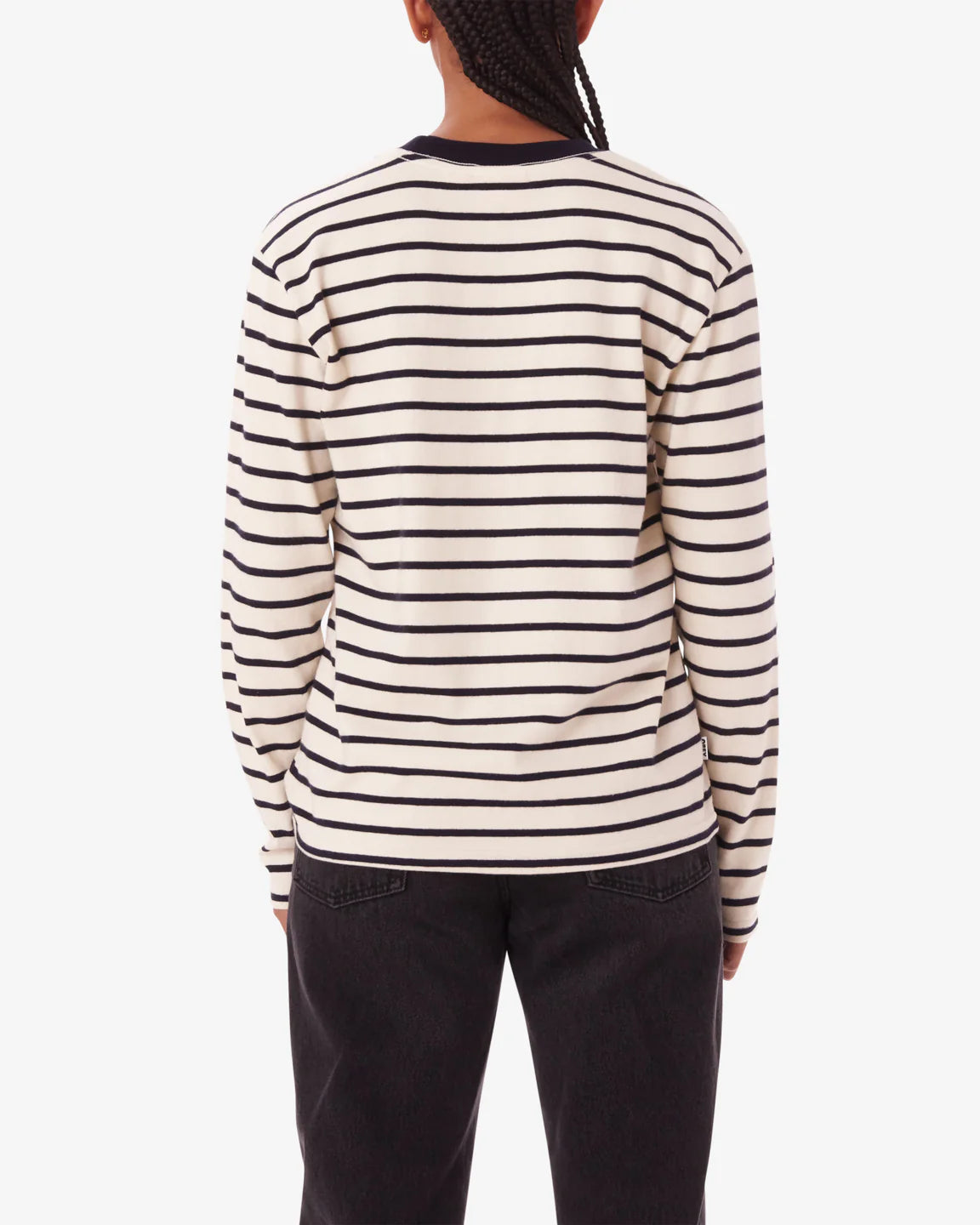 Obey Ramona Stripe LS Stripe Shirt - White Asparagus Multi