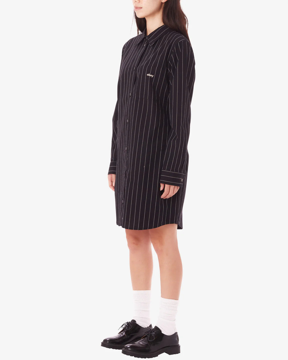 Obey Trinity Shirt Dress - Digital Black Multi