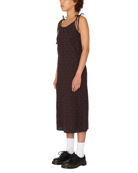 Obey Vivian Plaid Dress - Java Brown Multi