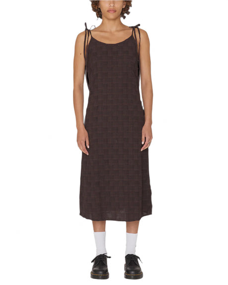 Obey Vivian Plaid Dress - Java Brown Multi