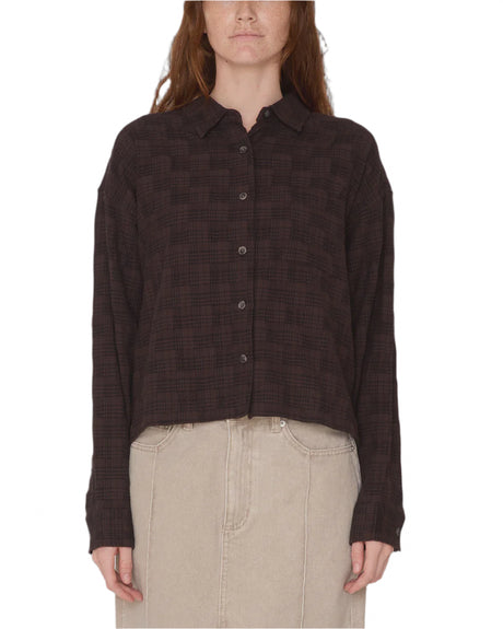 Obey Vivian Plaid Shirt - Brown Multi