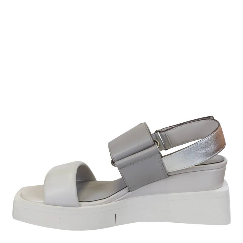 Naked Feet Paradox In Grey Wedge Sandals - Grey