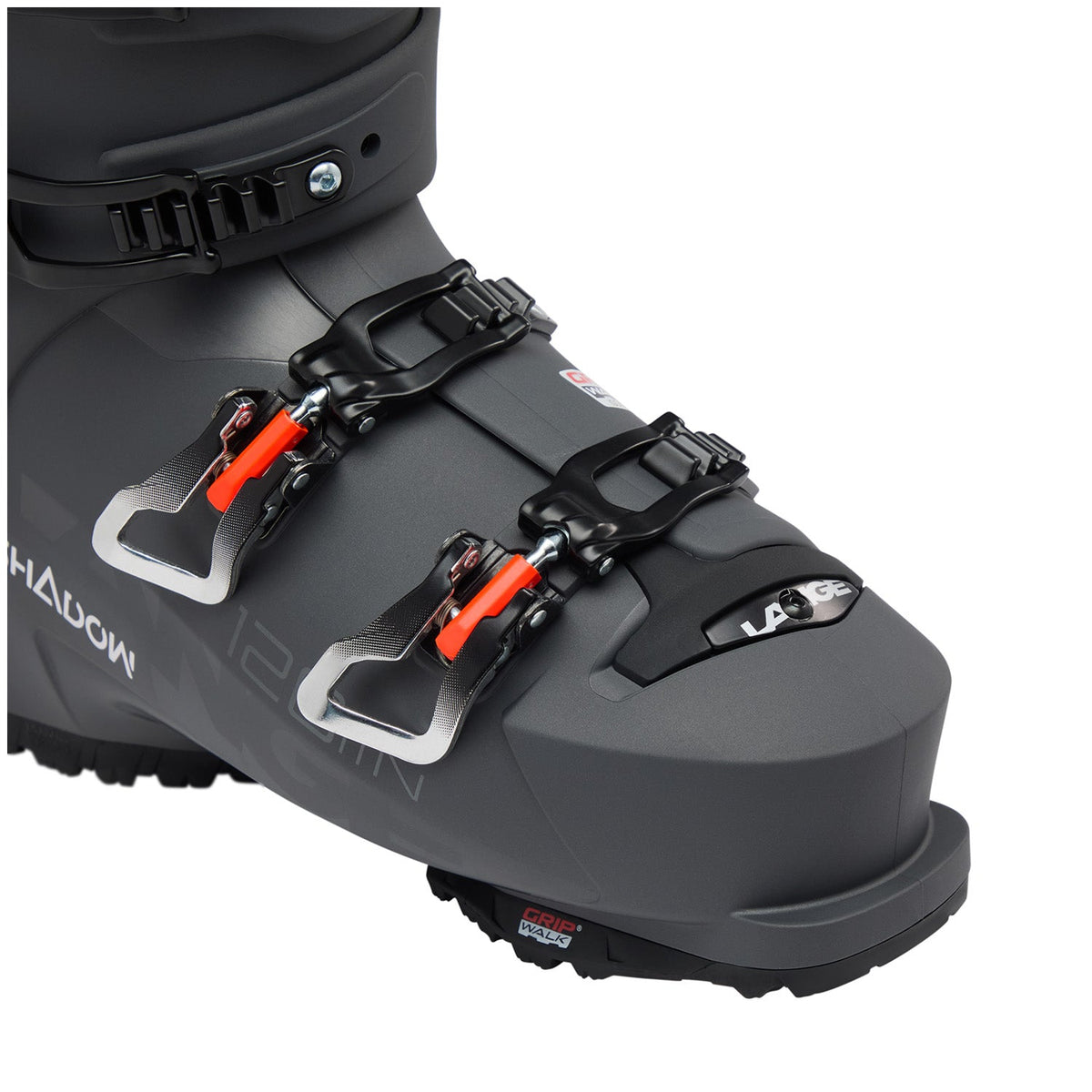 Lange Shadow 120 MV GW alpine ski boot with three buckles and grip walk sole