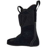 Lange ski boot inner liner with hexagonal texture, pull tabs, and velcro strap