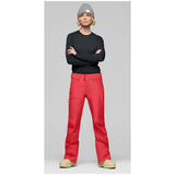 Women's slim-fit waterproof ski pants with double-button waist closure and zip pockets
