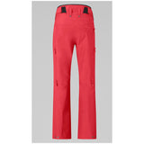 Norrona women's technical ski pants shown from the back with multiple pockets and suspenders