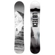 Lib Tech Cold Brew snowboard front and back views in black and white mountain graphic