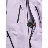 Burton women's insulated Gore-Tex ski jacket detail showing interior pocket with phone and pass holder