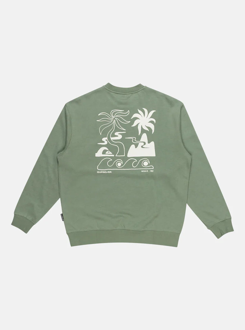 Quiksilver Graphic Mix Crew Neck Sweatshirt - Sea Spray