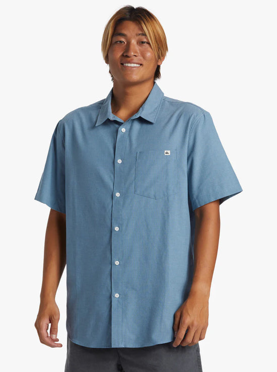 Quiksilver Shoreline Classic Sleeve Woven Shirt - Blue Shadow
