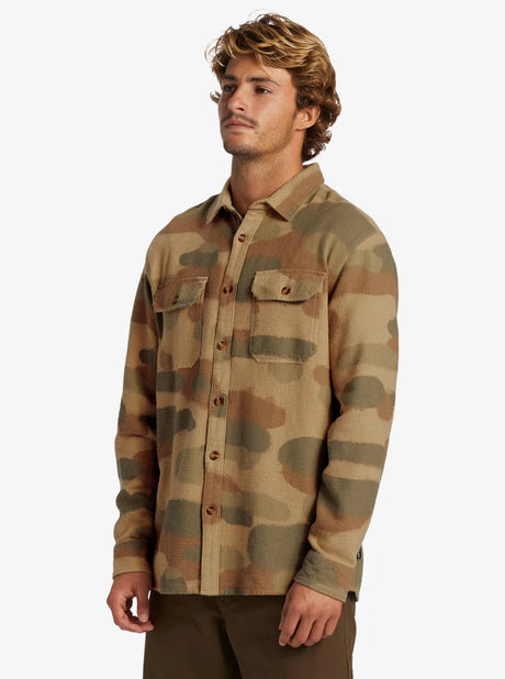 Quiksilver Venture Overshirt Mix Long Sleeve Top - Spray Camo Classic Overshirt