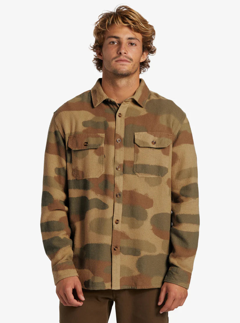 Quiksilver Venture Overshirt Mix Long Sleeve Top - Spray Camo Classic Overshirt