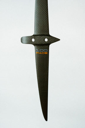 Code Foils Race 100 carbon fiber tail with crossbar guard, matte black weave finish