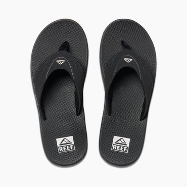 Reef Men's Fanning Flip Flops - Black / Silver