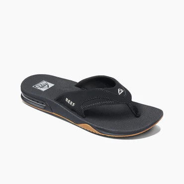 Reef Men's Fanning Flip Flops - Black / Silver