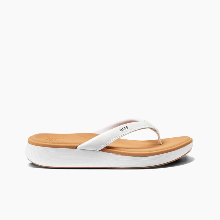 Reef Women's Cushion Cloud Flip Flops - White / Tan