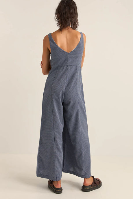 Rhythm Check Wide Leg Jumpsuit - Navy